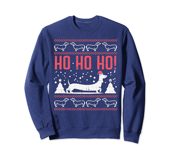 Ho Ho Dachshund Santa Ugly Christmas Sweater Dog Owner Gift Sweatshirt