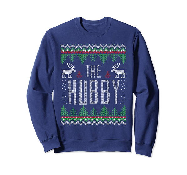 Hubby Wifey Matching Ugly Christmas Sweater Party Sweatshirt