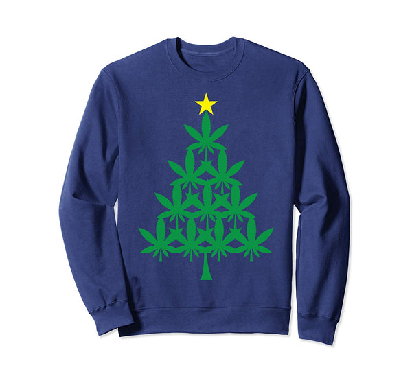 Marijuana Tree Weed Funny Ugly Christmas Sweatshirt Sweatshirt