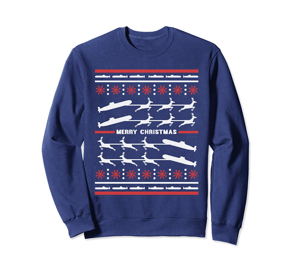 Submarine Navy Military Funny Ugly Christmas Sweatshirt Sweatshirt