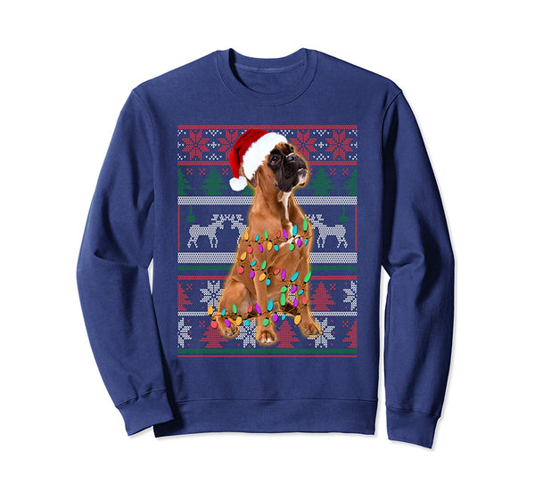 Boxer Ugly Sweater Christmas Gift Sweatshirt