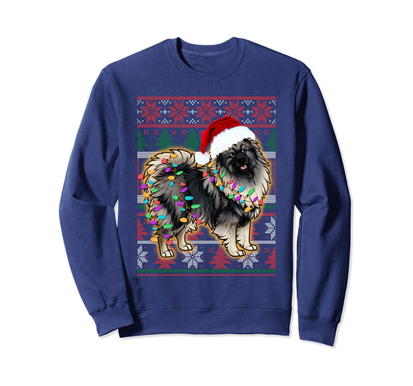 Keeshond Ugly Sweater Christmas Gift Sweatshirt