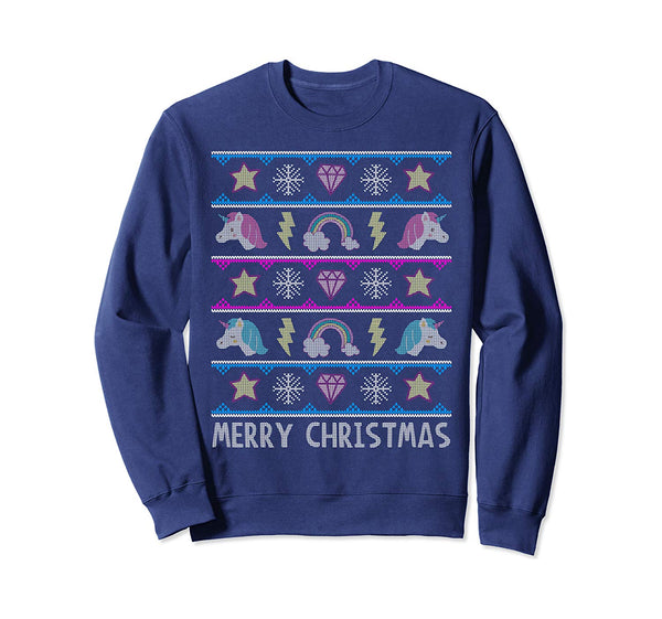 Unicorn Holiday Gift Kids Xmas Cute Girls Ugly Christmas Sweatshirt