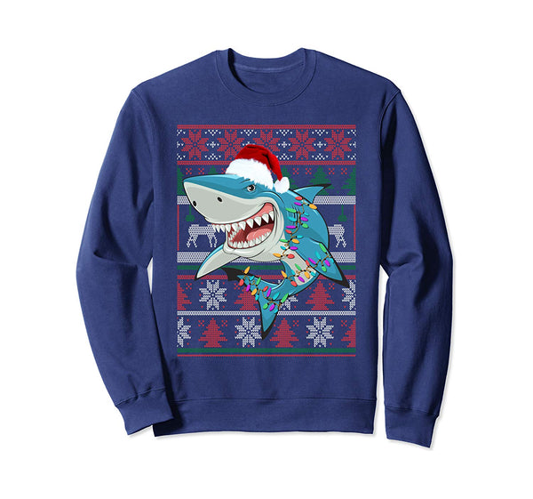 Funny Shark Lover Ugly Christmas Sweater Gift Sweatshirt