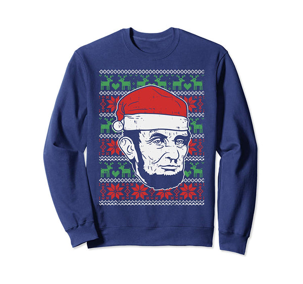Ugly Christmas Abe Abraham Lincoln Santa Patriot Gift Sweatshirt