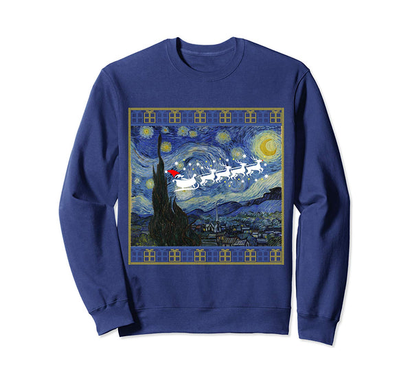 Van Gogh Starry Night Santa Sleigh Christmas Sweatshirt