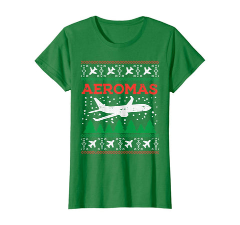 Aeromas Plane Ugly Christmas Sweater Flight Xmas Pilot Gift T-Shirt