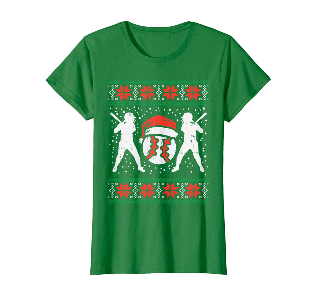 Baseball Ugly Christmas Sweater Softball Batter Hitter Gift T-Shirt