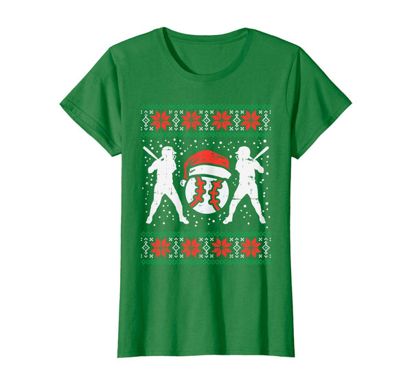 Baseball Ugly Christmas Sweater Softball Batter Hitter Gift T-Shirt