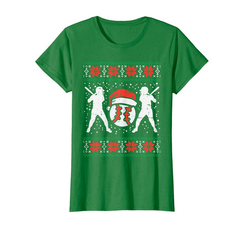 Baseball Ugly Christmas Sweater Softball Batter Hitter Gift T-Shirt