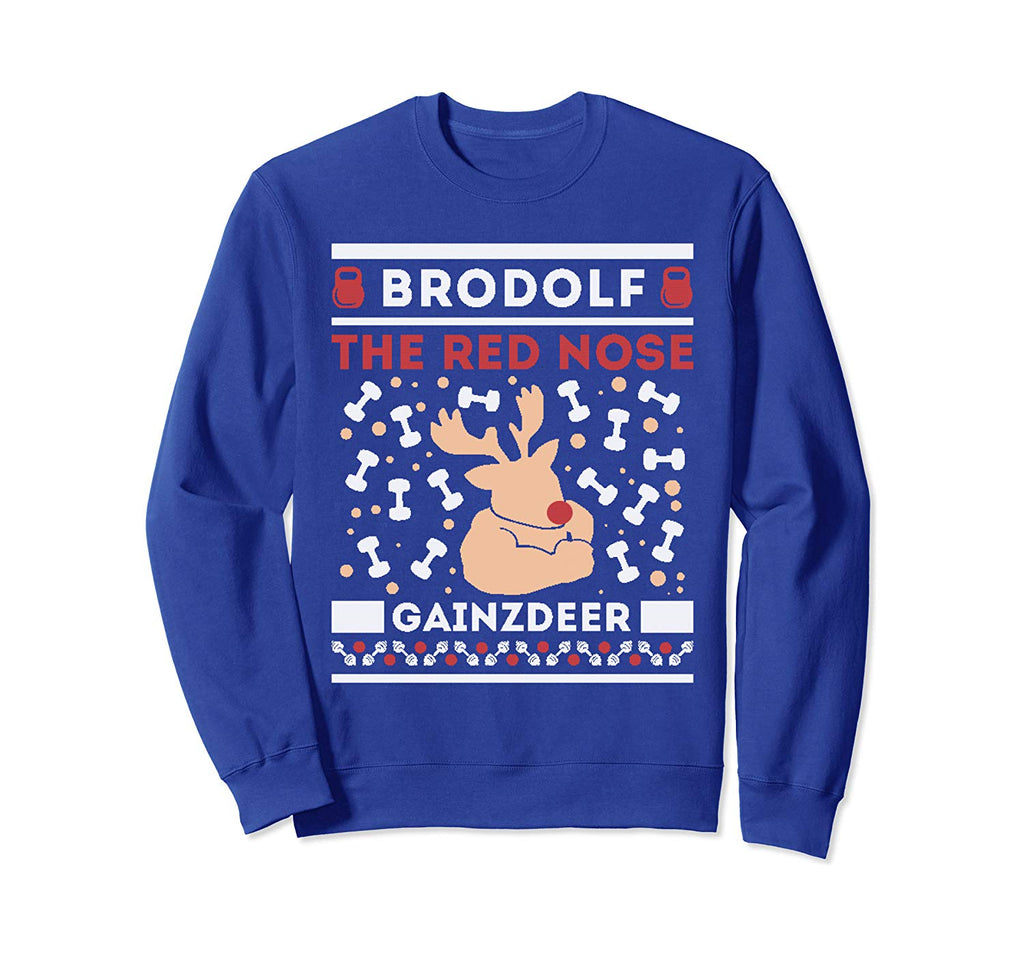 Brodolf Rudolf Workout Gym Funny Ugly Christmas Sweatshirt Sweatshirt