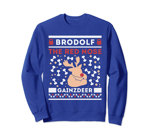 Brodolf Rudolf Workout Gym Funny Ugly Christmas Sweatshirt Sweatshirt