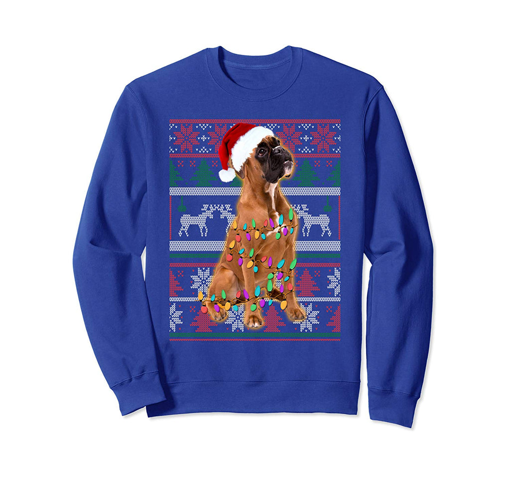 Boxer Ugly Sweater Christmas Gift Sweatshirt