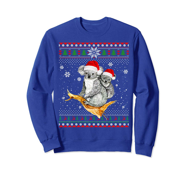 Merry Christmas Koala Santa Hat In Snow Ugly Sweater Sweatshirt