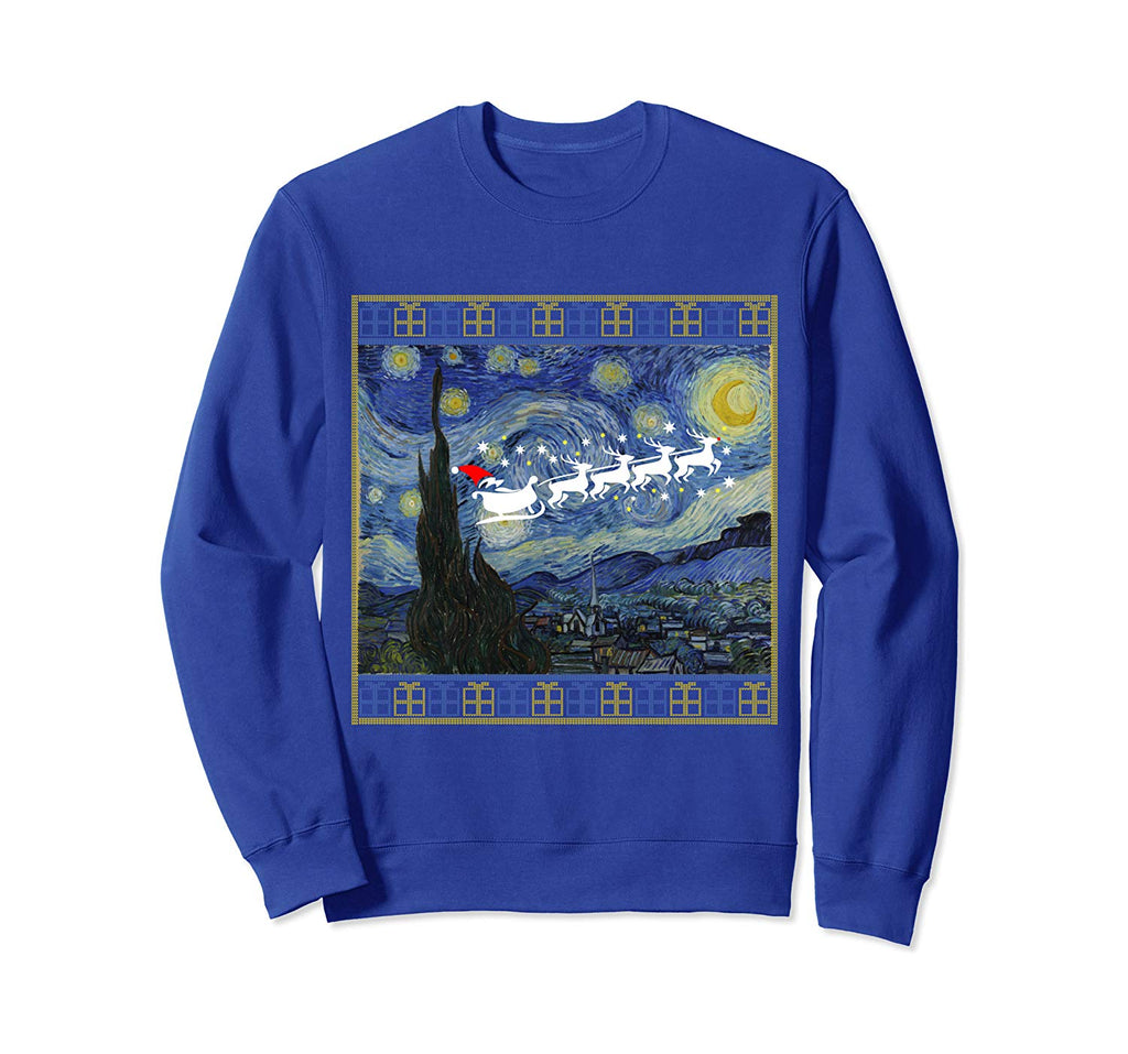 Van Gogh Starry Night Santa Sleigh Christmas Sweatshirt