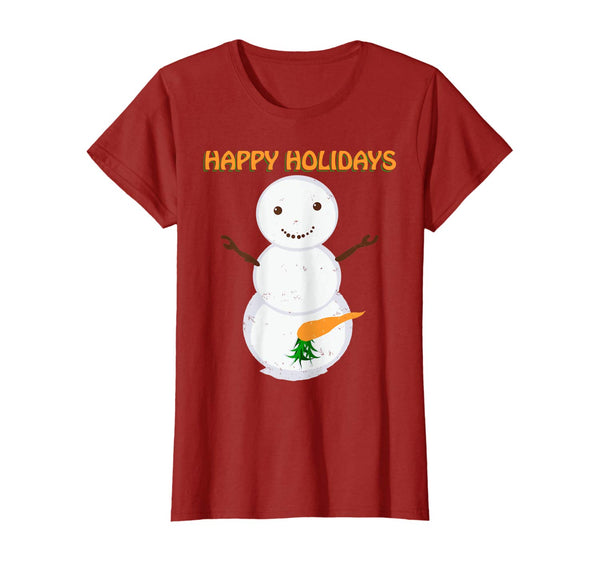 Naughty Dirty Carrot Snowman Funny Ugly Christmas Shirt Gift T-Shirt