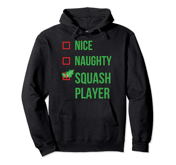 Squash Player Funny Pajama Christmas Gift Pullover Hoodie