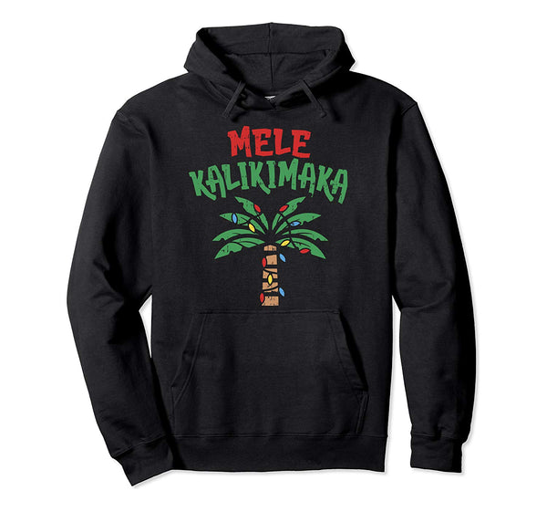 Mele Kalikimaka Palm Tree Hawaiian Christmas In July Pullover Hoodie