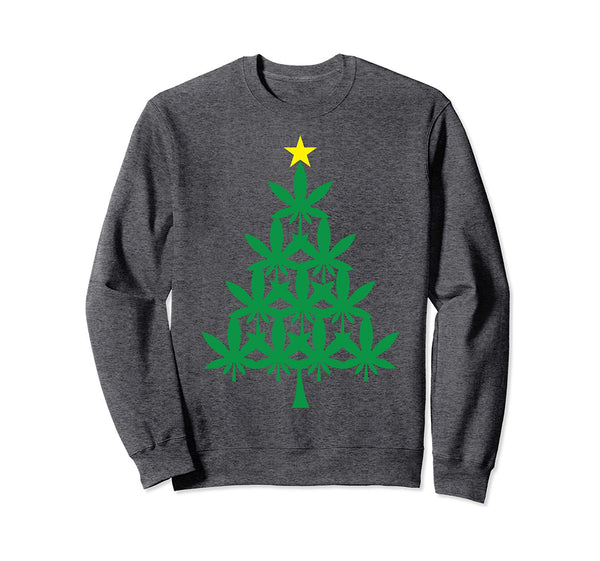 Marijuana Tree Weed Funny Ugly Christmas Sweatshirt Sweatshirt