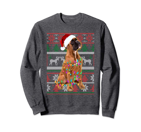 Boxer Ugly Sweater Christmas Gift Sweatshirt