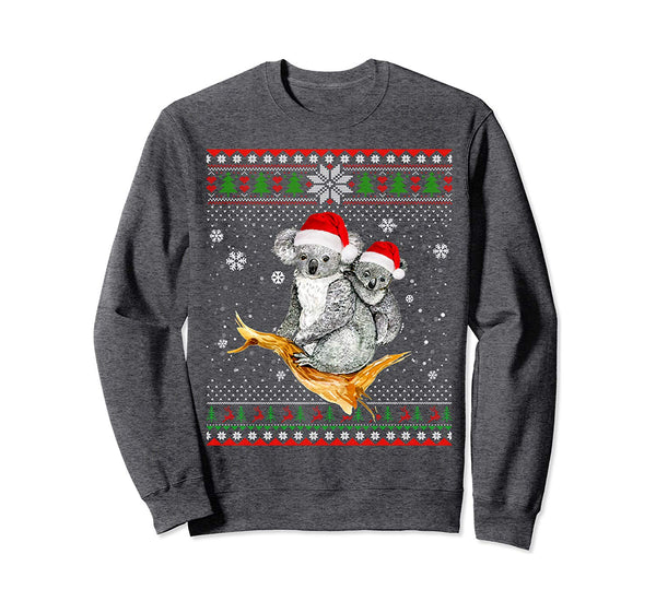 Merry Christmas Koala Santa Hat In Snow Ugly Sweater Sweatshirt