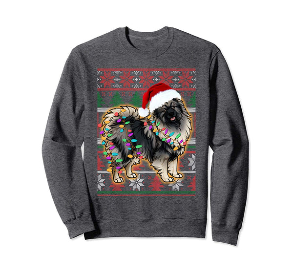 Keeshond Ugly Sweater Christmas Gift Sweatshirt