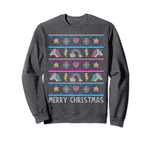 Unicorn Holiday Gift Kids Xmas Cute Girls Ugly Christmas Sweatshirt