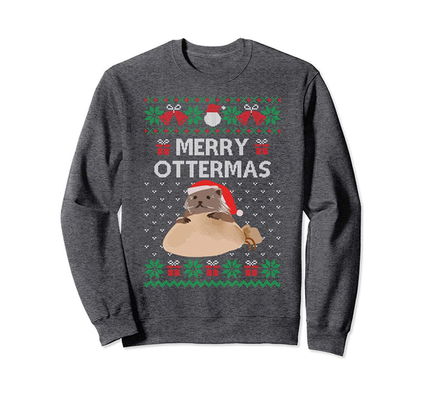 Merry Ottermas Cat Ugly Christmas Sweaters Sweatshirt
