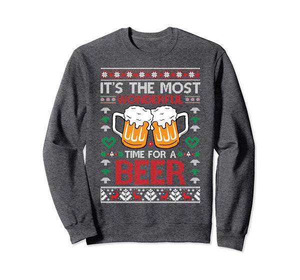 wonderful time for a beer Ugly Christmas Sweaters Sweatshirt
