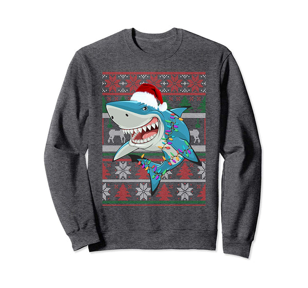 Funny Shark Lover Ugly Christmas Sweater Gift Sweatshirt