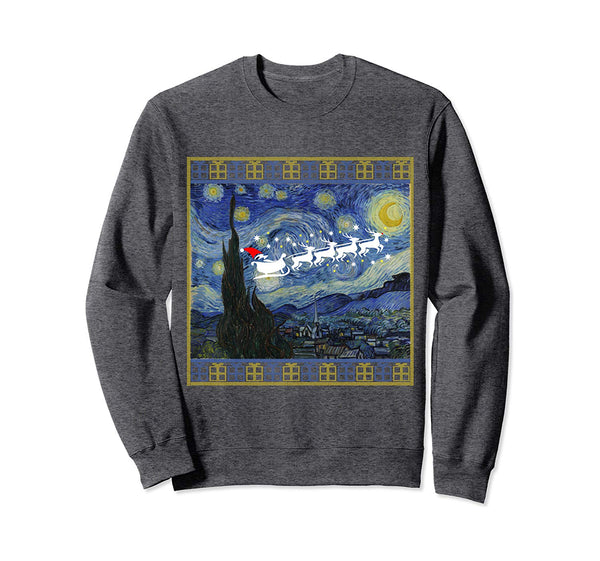 Van Gogh Starry Night Santa Sleigh Christmas Sweatshirt