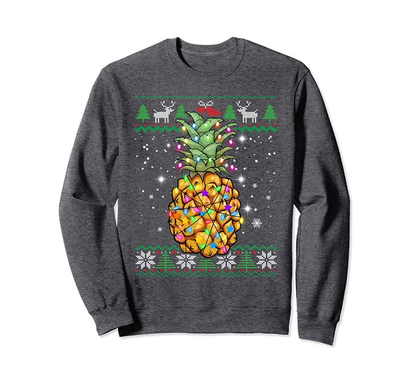 Ugly Christmas Pineapple Santa Lights Xmas Pineapple Gifts Sweatshirt