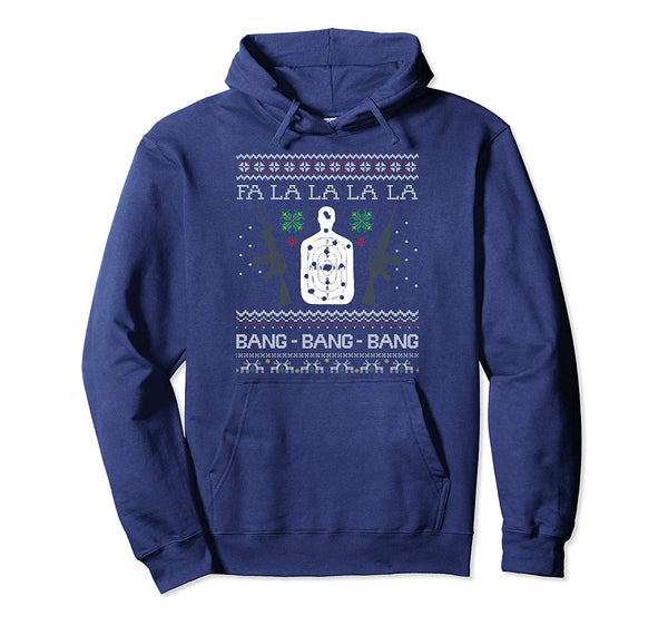 Bang Bang AR-15 Gun Point Cool Christmas Gift Ugly Pullover Hoodie