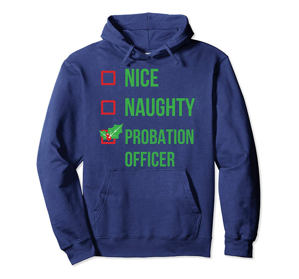 Probation Officer Funny Pajama Christmas Gift Pullover Hoodie