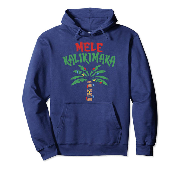 Mele Kalikimaka Palm Tree Hawaiian Christmas In July Pullover Hoodie