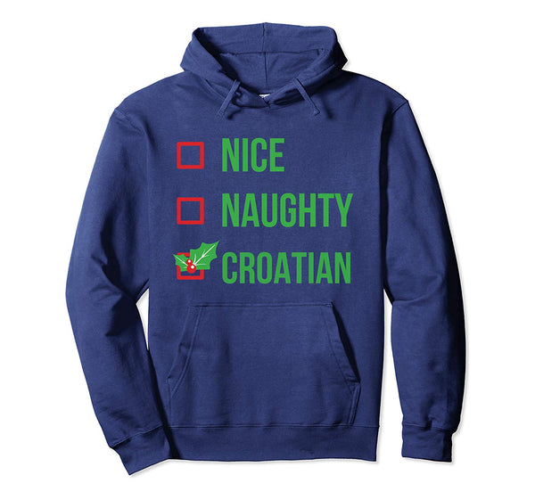 Croatian Funny Croatia Pajama Christmas Gift Pullover Hoodie