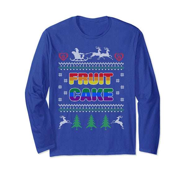 Fruit Cake Funny Gay Ugly Christmas Sweater LGBT Long Sleeve