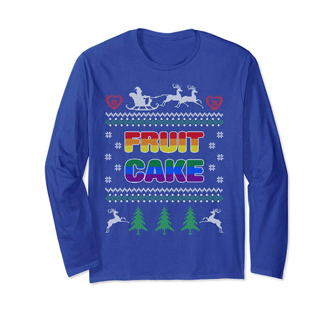Fruit Cake Funny Gay Ugly Christmas Sweater LGBT Long Sleeve