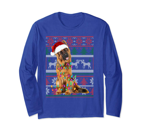 German Shepherd Ugly Sweater Christmas Gift Long Sleeve T-Shirt