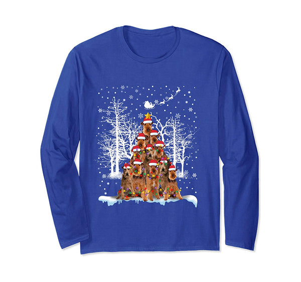 Irish Terrier Christmas Tree Dog Lovers Gifts Long Sleeve T-Shirt
