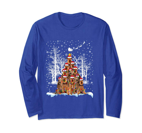Irish Terrier Christmas Tree Dog Lovers Gifts Long Sleeve T-Shirt