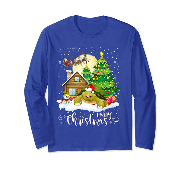 Funny Cute Tortoise Lover Merry Christmas 2019 Gift Long Sleeve T-Shirt