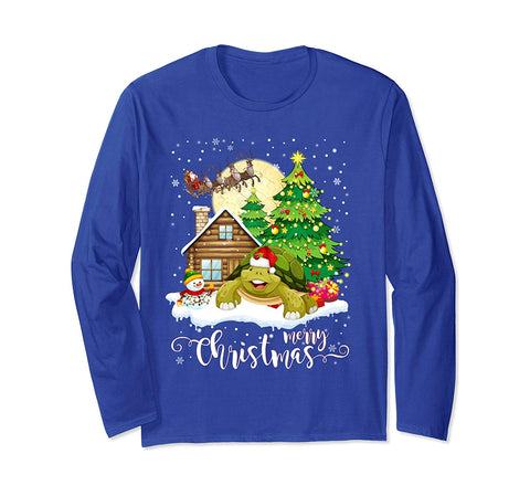 Funny Cute Tortoise Lover Merry Christmas 2019 Gift Long Sleeve T-Shirt