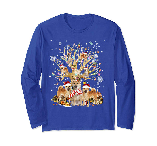 Shiba Inu Christmas Tree Ornament Gift Dog Lover Long Sleeve T-Shirt