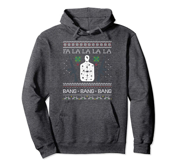 Bang Bang AR-15 Gun Point Cool Christmas Gift Ugly Pullover Hoodie