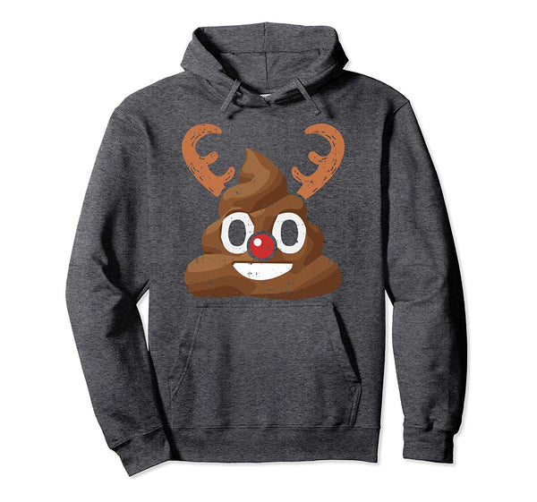 Poop Emoji Reindeer Funny Christmas Poo Emoticon Gift Pullover Hoodie
