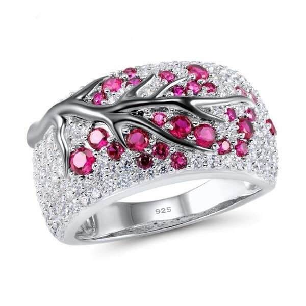 Crystal zircon branch Rings for Women Unique Punk Branch
